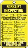 Accuform TRS305CTP Forklift Status Tag, Legend "Forklift Inspection Inspection Record", 5.75 inch length x 3.25 inch width x 0.010 inch thickness, PF-cardstock, black on yellow (pack of 25)