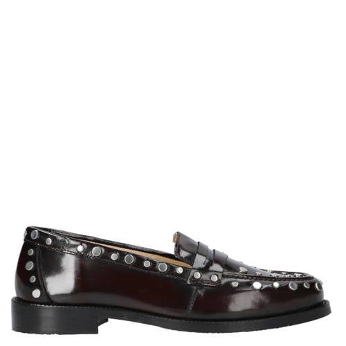 Babouche S-Elbie-14 lakleren loafers met studs - bordeaux