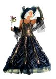 Fiori Paolo Dames van Venetië carnaval kostuum atelier (maat S) volwassenen, goud/blauw, S, GR5246.S