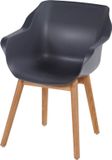 Hartman Sophie Studio dining armstoel - Xerix - Teak poot | Grijs/Antraciet