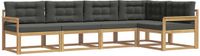 vidaXL Hoek loungeset 5 zitplaatsen Polyester Wit en antracietkleurig