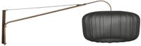 Steinhauer Wandlamp Vela Lino 4749BR brons met zwarte textiel kap Ø60 cm