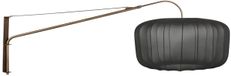Steinhauer Wandlamp Vela Lino 4749BR brons met zwarte textiel kap Ø60 cm