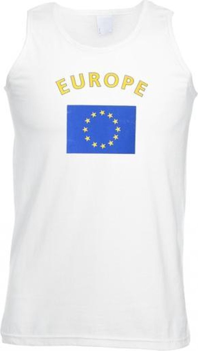 Shoppartners Witte heren tanktop Europa S