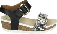 Josef Seibel QUINN 02 - Zwarte Dames Sandalen met Sleehak - Maat 40