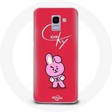 Maniacase Hoesje voor Samsung Galaxy A6 2018 BTS Bangtan Boys BT21 Cooky Rode Achtergrond