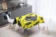 Bonamaison Tafelkleed, Anti-Mold, Sneldrogend, Waterdicht, 100% Polyester Tafellaken, Neon Geel, Rook, 140 x 140 Cm