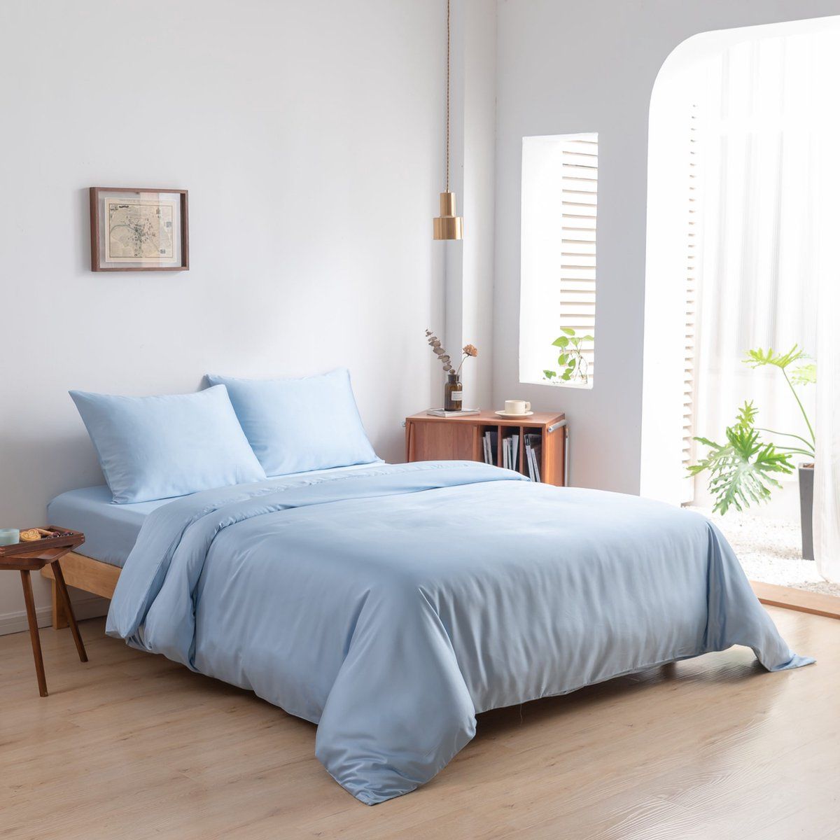 Boomba Bamboo Premium Dekbedovertrek 140x200 - Licht Blauw - 100% Bamboe - 400TC