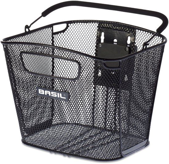 Basil Bold Front KF - Bicycle Basket - Steel - Black