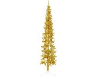 vidaXL Kunstkerstboom half met standaard smal 180 cm goudkleurig