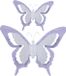 Mega Collections Tuin/schutting decoratie vlinders - metaal - lila paars - 17 x 13 cm - 36 x 27 cm