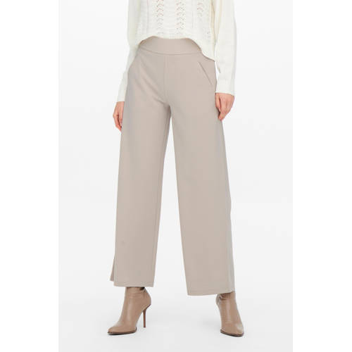 JDY JDY high waist wide leg broek JDYLOUISVILLE beige