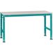 Manuflex AU6094.5021 Table d'appoint universelle avec plateau en acier, LxlxH = 1750 x 1000 x 760-870 mm Bleu d'eau