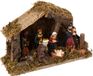 Feeric Lights & Christmas Kerststal met 7 Beelden, LED Verlichting, Bruin, Hout/Polyresin