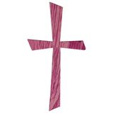 Rayher 31612264 wasmotief kruis, roze, 10,5 x 5,5 cm, 1 stuk, voor het vormgeven van kaarsen (vormsel, doop, bruiloft enz.)