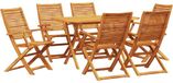 vidaXL Eettafel Set Bruin Massief Acacia Hout
