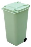 Poubelles avec couvercle, 2 pièces, vert, 15x10x8 cm