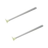 Fackelmann 9937950 Schraper voor potten, schraper, lange steel, schraper, siliconen, kunststof, grijs, lichtgroen, 23 x 1,4 x 2,3 cm