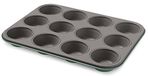 Guardini Bon Ton bakvorm voor 12 muffins, staal, groen water, 6 stuks