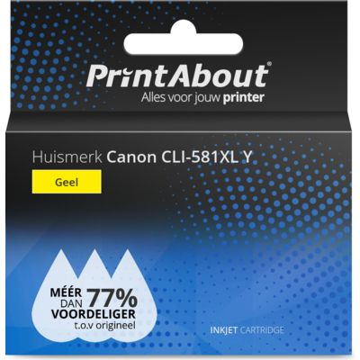 PrintAbout Huismerk Canon CLI-581XL Y Inktcartridge Geel Hoge capaciteit