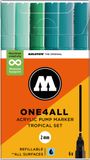 Molotow ONE4ALL Acrylstiften Set van 6 Turqoise tinten