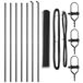 vidaXL - zeshoekig - gaashek - met - grondbevestiging - 10 - x - 1 - m - Grijs - Mesh
