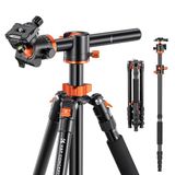 K&F Concept Camera Statief Monopod 60” Overhead DSLR Aluminium Lichtgewicht Statief met Horizontale Arm Transversale Center Column 360 Graden Balhoofd TM2515T voor Canon Nikon Sony Camera