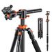 K&F Concept Camera Statief Monopod 60” Overhead DSLR Aluminium Lichtgewicht Statief met Horizontale Arm Transversale Center Column 360 Graden Balhoofd TM2515T voor Canon Nikon Sony Camera