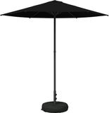 vidaXL Tuinparasol met voet Rechthoekig 2,3 x 2,3 m Polyester Zwart