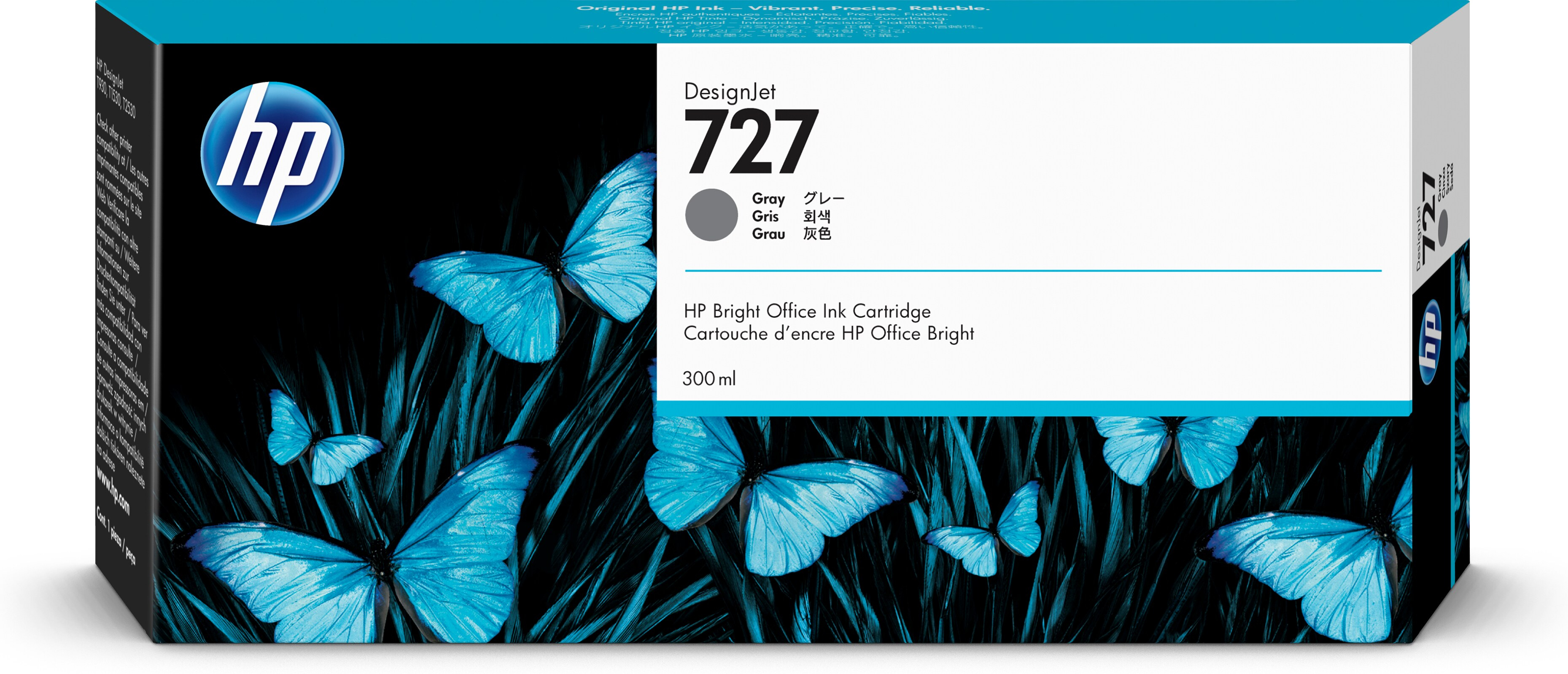 HP   727 grijze DesignJet inktcartridge, 300 ml