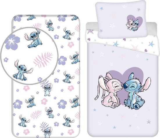 4KidsOnly Lilo & Stitch Dekbedset - Katoen - Eenpersoons - Paars