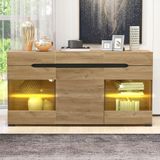Rolipo LED-dressoir, 3 deuren + 3 lades, modern design, veel opbergruimte