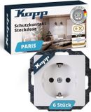 Kopp Paris Wandcontactdoos met randaarde Inzetstuk Wit 6 stuk(s)