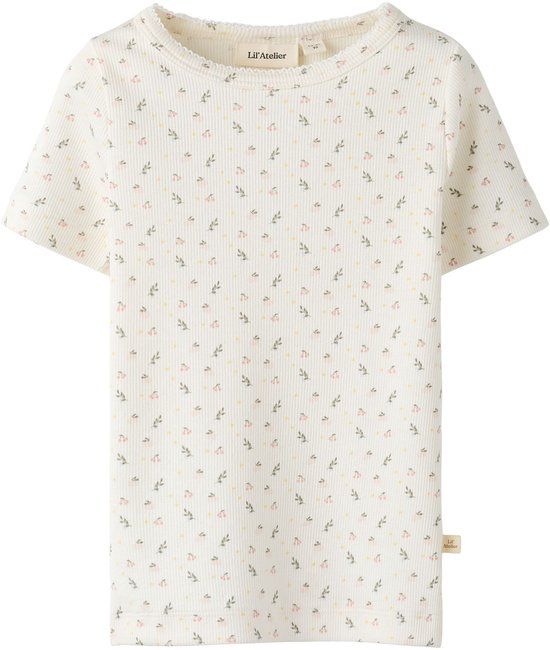 LIL' ATELIER MINI gebloemde T-shirt wit