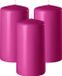 Enlightening Candles Cilinderkaars/stompkaars - 3x - fuchsia roze - D6 x H15 cm - 58 branduren