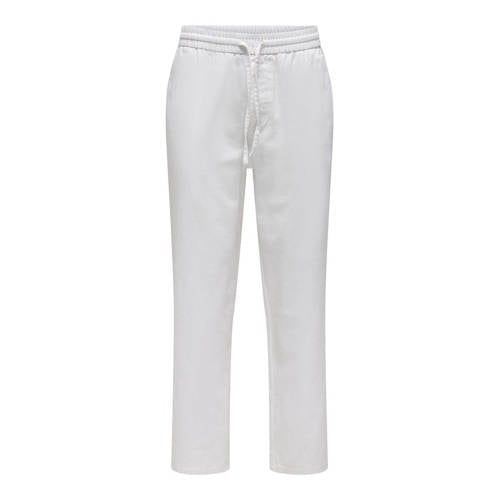 ONLY & SONS ONSSINUS LOOSE 0007 COT LIN PANT - Bright White