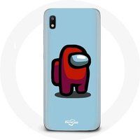 Maniacase Hoesje voor Samsung Galaxy A10 Among Us video game blauwe achtergrond