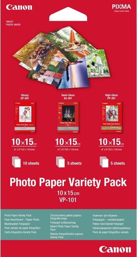 Canon Photo Paper Variety Pack - 10 x 15 cm - 20 Sheets - Matte
