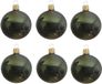 Decoris Kerstballen set - 6x stuks - donker groen - glas - 6 cm - glans