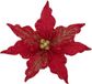 Unyqoos® 8 Stück Weihnachtsblumen-Dekoration, Glitzer-Weihnachtsdekoration, Blumen, Rot, mit Clips für Hochzeit, Weihnachtsbaum, Neujahr, Ornamente, 23 cm