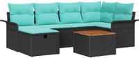 vidaXL Tuinbank Set 4 zitplekken Zwart Polyrattan