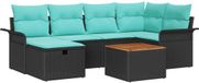 vidaXL Banc de jardin 4 places polyrotin noir