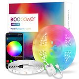 Koopower Ledstrip, 6 m, RGB-lichtsnoer, wisselende ledstrips, knippert naar muziek, gebruik voor feestjes, Kerstmis, tv, kasten, slaapkamer [energieklasse A++]