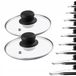 KADAX Set de couvercles en verre, 2 pièces, 16 cm, Transparent/Noir