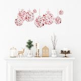 Ambiance Sticker Kerststicker, rode kerstballen - Kerststickers - feestversiering - 90x105cm
