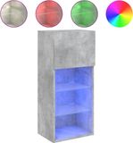 vidaXL Tv-meubel met LED-verlichting 40,5x30x90 cm betongrijs