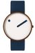 Picto Design Horloge Crèmewitte Wijzerplaat, Blauw Lederen Horlogeband 43348-6720C - Herenhorloge - 40mm