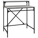 vidaXL Bureau 80x50x90 cm Bewerkt Hout en IJzer Grijs Sonoma Eiken
