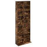 vidaXL CD Kast Gerookt eiken 65 x 23,5 x 175 cm Bewerkt hout