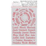 Aladine - Sjabloon voor kronen, dagen en maanden voor Bullet Journal – scrapbooking en creatieve vrije tijd – sjabloon A5, letters in brush-stijl
